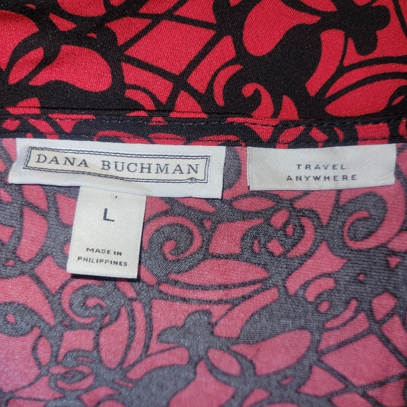 Dana Buchman Red and Black Long Sleeve Top L - Picture 6 of 6